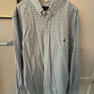 Ralph Lauren Blue and White Checkered Shirt